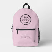 Berufliches Branding Modernes rosa Promo-Logo Bedruckter Rucksack (Vorderseite)