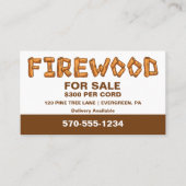Berufliches Brennholz für den Verkauf Visitenkarte (Vorderseite)