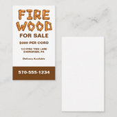 Berufliches Brennholz für den Verkauf Visitenkarte (Vorne/Hinten)