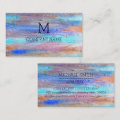 Berufliches buntes modernes hölzernes Monogramm Visitenkarte (Vorne/Hinten)