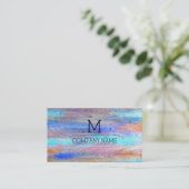 Berufliches buntes modernes hölzernes Monogramm Visitenkarte (Stehend Vorderseite)