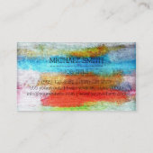 Berufliches buntes modernes hölzernes Monogramm Visitenkarte (Rückseite)