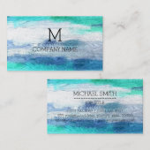 Berufliches buntes modernes hölzernes Monogramm Visitenkarte (Vorne/Hinten)