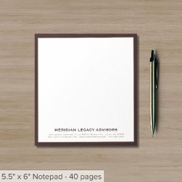 Berufliches Burgundy Gold Notepad Notizblock