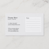 Berufliches Büro für Elegante Ärzte Visitenkarte (Rückseite)