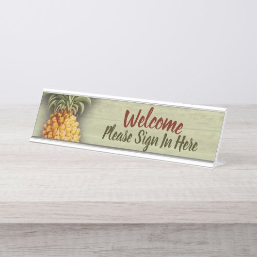 Berufliches Büro-Willkommens-Empfangs-Zeichen Schreibtischnamensplakette (Vorderseite )