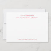 Berufliches Business Einfache Rose Red Note Mitteilungskarte (Vorderseite)