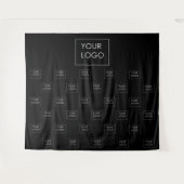 Berufliches Business-Logo - Schwarzer Hintergrund Wandteppich (Vorderseite (Horizontal))