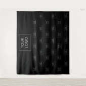Berufliches Business-Logo - Schwarzer Hintergrund Wandteppich (Vorderseite)