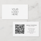Berufliches Business-Logo - White QR-Code Visitenkarte (Vorne/Hinten)