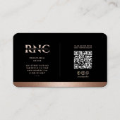 Berufliches Caduceus Black Rosegold Visitenkarte (Rückseite)