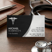 Berufliches Caduceus Logo Moderne Klassik Magnetische Visitenkarte