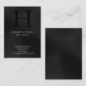 Berufliches Chubby, modernes Grau-Monogramm Visitenkarte (Vorne/Hinten)