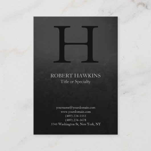 Berufliches Chubby, modernes Grau-Monogramm Visitenkarte (Vorderseite)