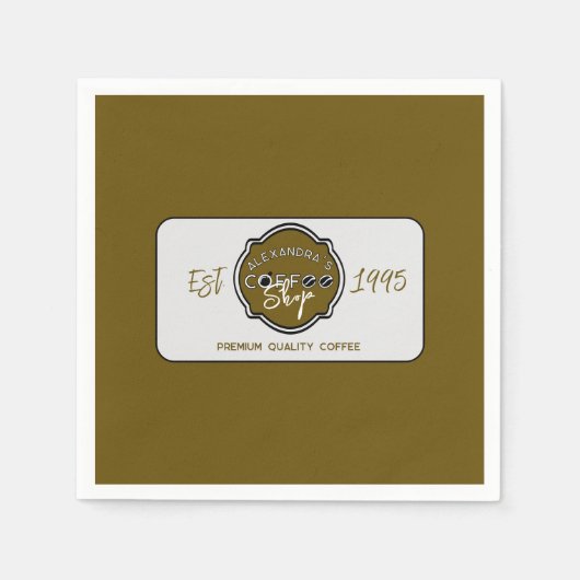 Berufliches Coffee Shop-Personalisiertes Logo Serviette (Vorderseite)