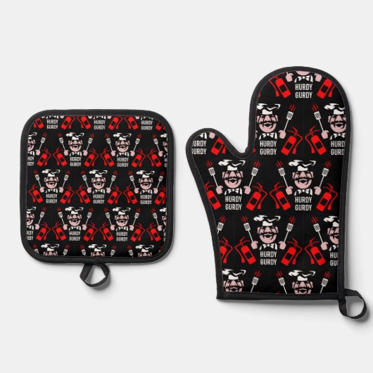 Berufliches Cook-Geschenk Ofenhandschuh & Topflappen-Set (Vorderseite)