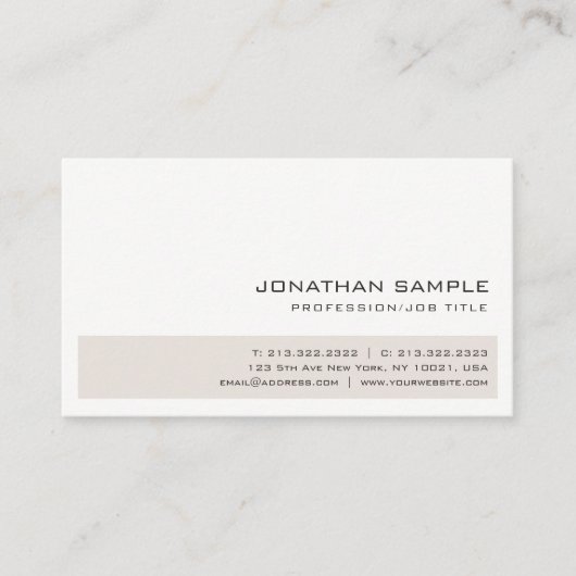 Berufliches Creative Elegante Farben Trendy Sleek Visitenkarte (Vorderseite)