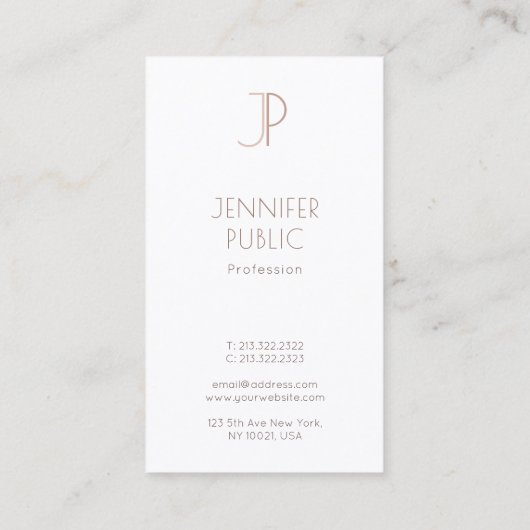 Berufliches Creative Monogram Design Modernes Schl Visitenkarte (Rückseite)