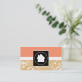 Berufliches Damast-Zuhause des wirklichen Visitenkarte (Stehend Vorderseite)