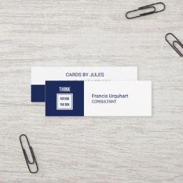 Berufliches Denken außerhalb Kasten Navy Blue Mode Mini Visitenkarte