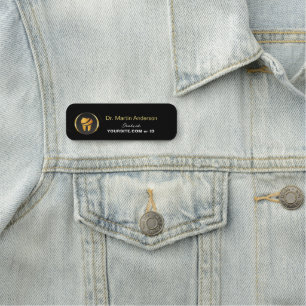 Berufliches Dental Clinic Gold Tooth Logo Namensschild