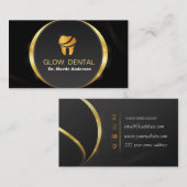 Berufliches Dental Clinic Gold Tooth Logo Telefonnummerkarte (Vorne/Hinten)