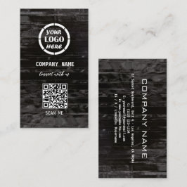 Berufliches Design aus schwarzem Holz Moderner QR- Visitenkarte