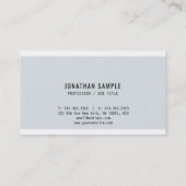 Berufliches Design Blue Minimalistisch Modern Schl Visitenkarte (Rückseite)