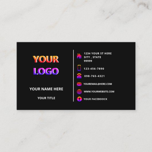 Berufliches Design Ihrer Visitenkarte - zwei Farbe (Vorderseite)