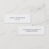 Berufliches Design in schlankem Schwarz Mini Visitenkarte (Vorne/Hinten)