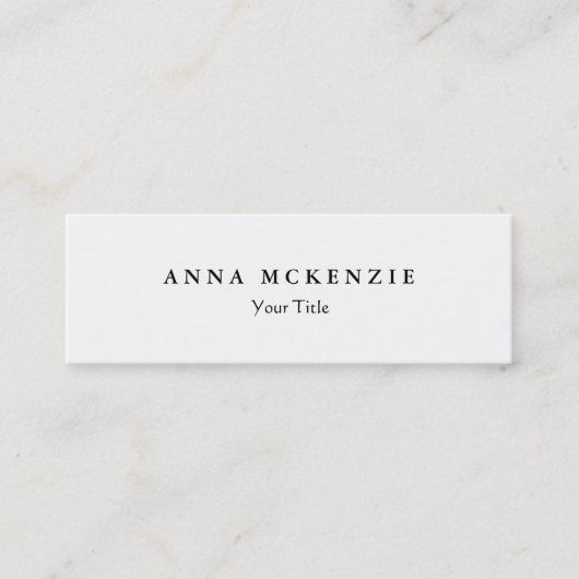 Berufliches Design in schlankem Schwarz Mini Visitenkarte (Vorderseite)