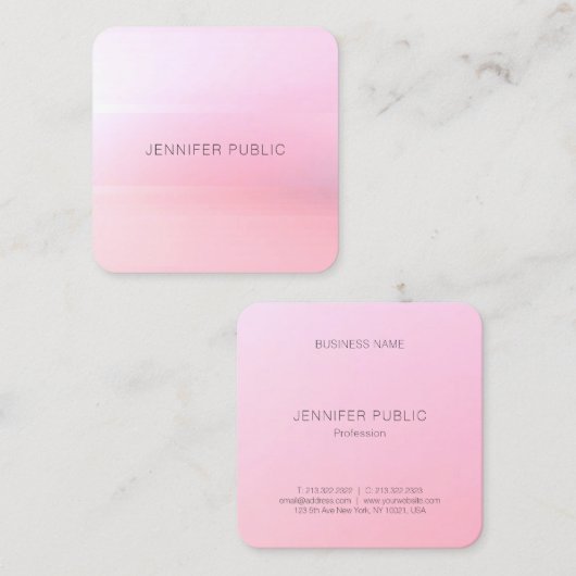 Berufliches Design in trendigen Farben Quadratische Visitenkarte (Vorne/Hinten)