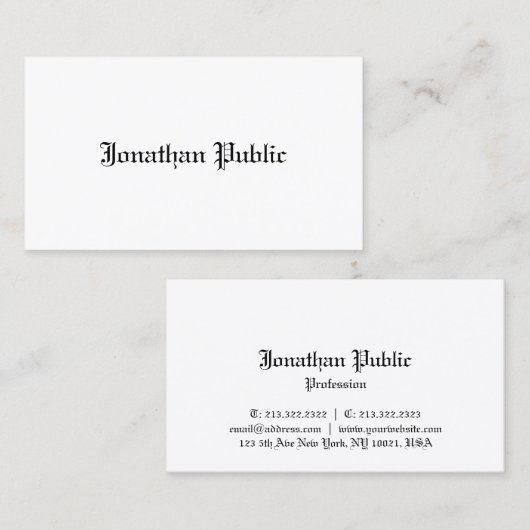 Berufliches Design Klassischer Nostalgischer Look  Visitenkarte (Vorne/Hinten)