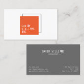 Berufliches Doppelquadrat-Logo in Orange/Grau Visitenkarte (Vorne/Hinten)