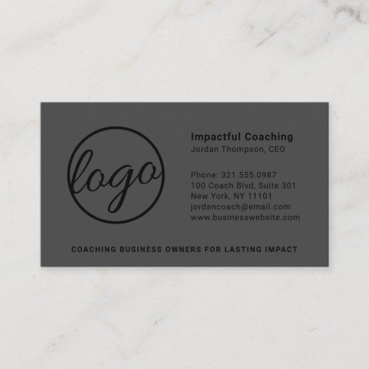 Berufliches dunkelgraues Großlogo für Unternehmen Visitenkarte (Vorderseite)