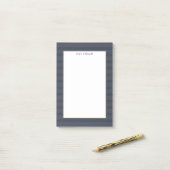 Berufliches dunkles Blau und Streifen Post-it Klebezettel (Auf Schreibtisch)