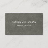 Berufliches dunkles Olive Green-Gray-Imitat Leder Visitenkarte (Vorderseite)