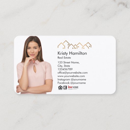 berufliches echtes Anwesen hinzufügen Logo Visitenkarte (Rückseite)