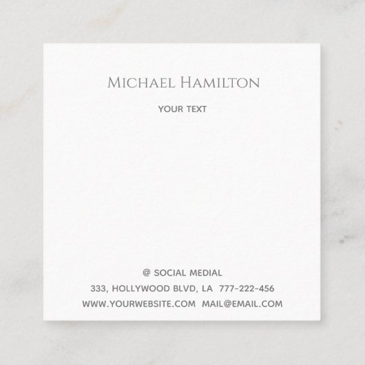 Berufliches echtes Anwesen, modernes Diamantenhaus Quadratische Visitenkarte (Rückseite)