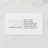 Berufliches Edelplatinum Modernes Schlichtes Weiß Visitenkarte (Rückseite)