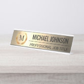 Berufliches Edelstahlmetall Schreibtischnamensplakette (Vorderseite )