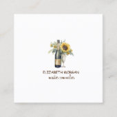 Berufliches edles Weinglas, Flasche, Sonnenblumen Quadratische Visitenkarte (Vorderseite)