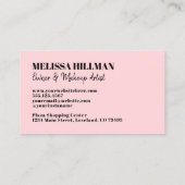 Berufliches Einfach-Rosa Monogramm Visitenkarte (Rückseite)