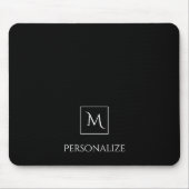Berufliches einfacher Namen-Schwarzweiss-Monogramm Mousepad (Vorne)