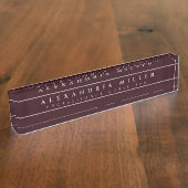 Berufliches Einfaches Burgund | Individuelle Name Namensplakette (Seite)