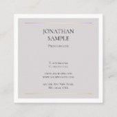 Berufliches, einfaches Design Kreativer Schlichter Quadratische Visitenkarte (Rückseite)