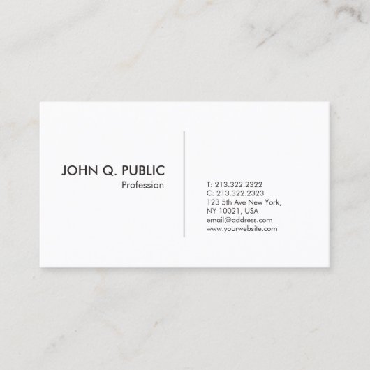 Berufliches, einfaches Design Schlicht Visitenkarte (Vorderseite)