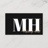 Berufliches einfaches, elegantes Schwarzes Monogra Visitenkarte (Vorderseite)