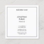 Berufliches, einfaches, elegantes Template Quadratische Visitenkarte (Rückseite)