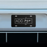 Berufliches, einfaches Firmenlogo, schwarz US Nummernschild<br><div class="desc">Erstellen Sie individuelle Teller für Ihren PKW mit diesem einfachen,  weißen Firmenlogo,  schwarzem Nummernschild,  passend zum Rechteck der Firmenlogos und bedruckt auf Aluminium- oder Plastikkennzeichen. Sie können die Hintergrundfarbe ändern oder zusätzlichen Text hinzufügen,  wenn Sie mit dem Zazzle-Bearbeitungstool arbeiten.</div>